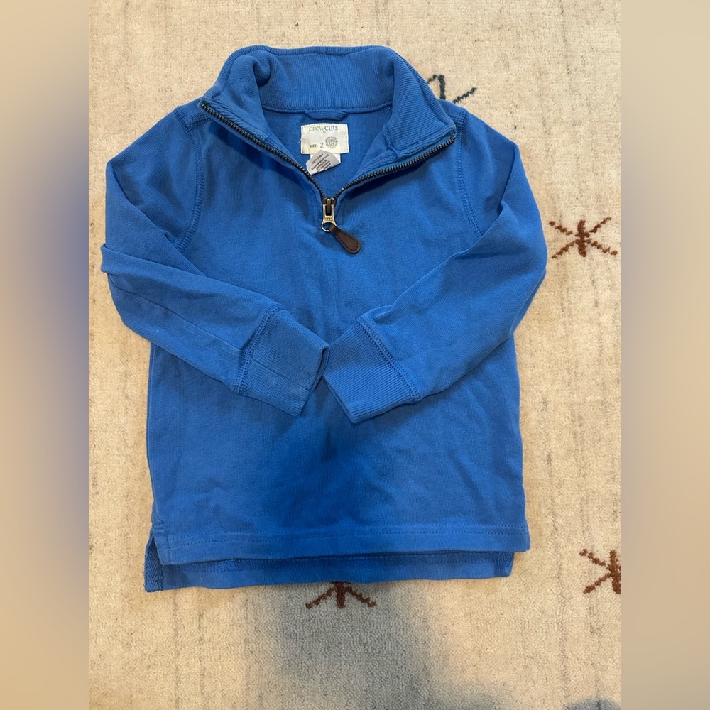 Crewcuts Blue  Quarter-Zip Pullover, size 2T